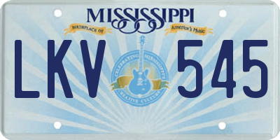 MS license plate LKV545