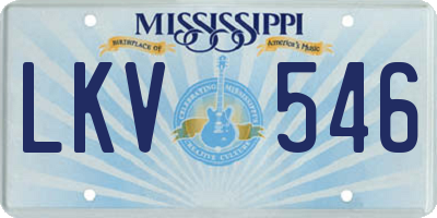 MS license plate LKV546