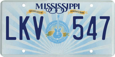 MS license plate LKV547