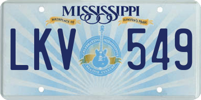 MS license plate LKV549