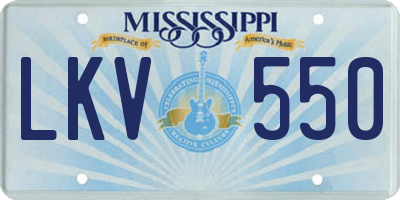 MS license plate LKV550