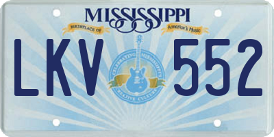 MS license plate LKV552