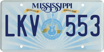 MS license plate LKV553