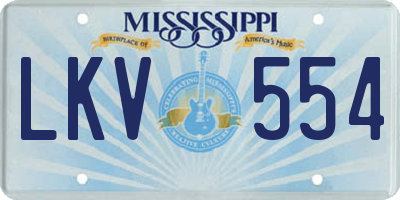 MS license plate LKV554