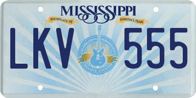 MS license plate LKV555