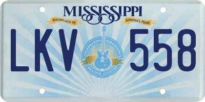 MS license plate LKV558