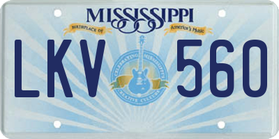 MS license plate LKV560