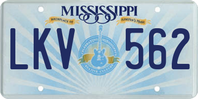 MS license plate LKV562