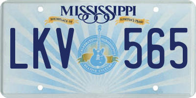 MS license plate LKV565