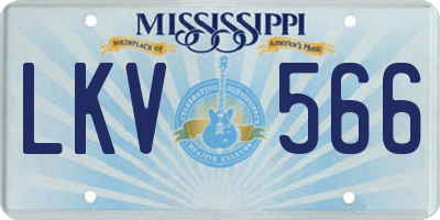 MS license plate LKV566