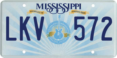 MS license plate LKV572