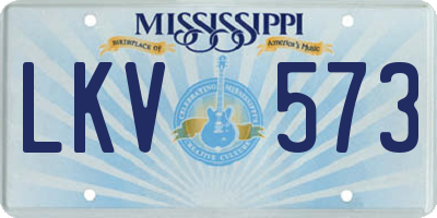 MS license plate LKV573