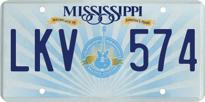 MS license plate LKV574