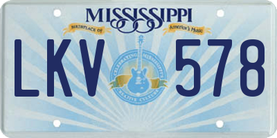 MS license plate LKV578