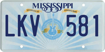 MS license plate LKV581