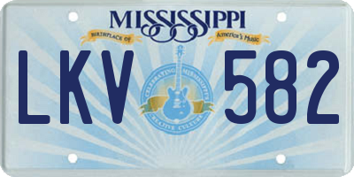 MS license plate LKV582