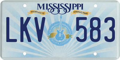 MS license plate LKV583