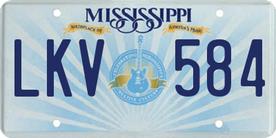 MS license plate LKV584