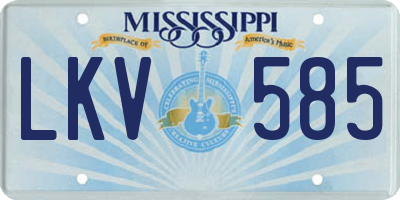 MS license plate LKV585
