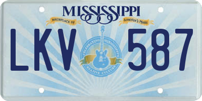 MS license plate LKV587
