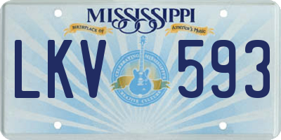 MS license plate LKV593