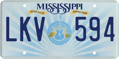 MS license plate LKV594