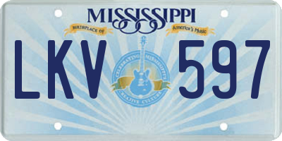 MS license plate LKV597