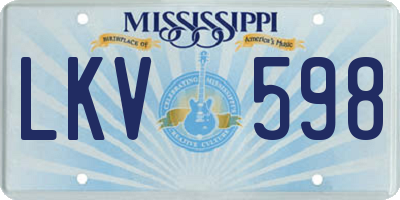 MS license plate LKV598