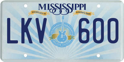 MS license plate LKV600