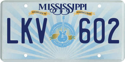 MS license plate LKV602