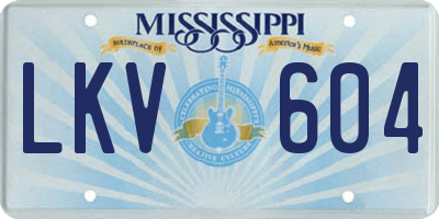 MS license plate LKV604