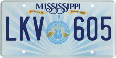 MS license plate LKV605