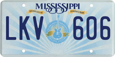 MS license plate LKV606