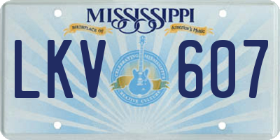 MS license plate LKV607