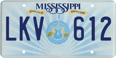 MS license plate LKV612
