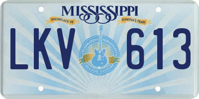 MS license plate LKV613