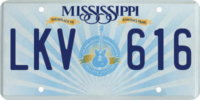 MS license plate LKV616