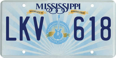 MS license plate LKV618
