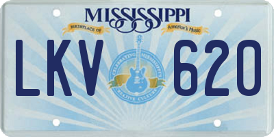 MS license plate LKV620