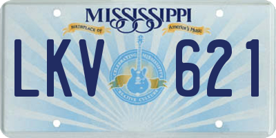 MS license plate LKV621