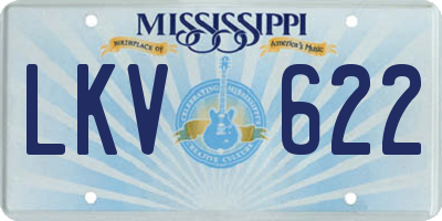 MS license plate LKV622