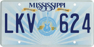 MS license plate LKV624