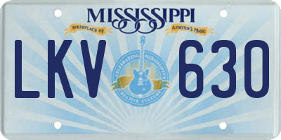 MS license plate LKV630