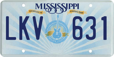 MS license plate LKV631