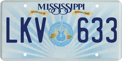 MS license plate LKV633