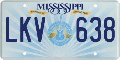 MS license plate LKV638