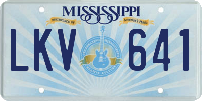 MS license plate LKV641