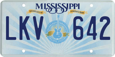 MS license plate LKV642
