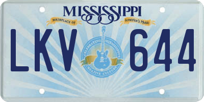 MS license plate LKV644