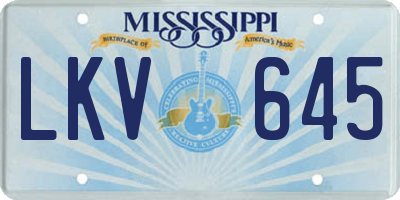 MS license plate LKV645